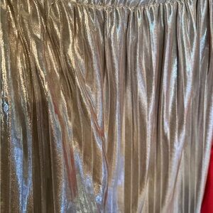 Zara Metallic Silver Pleated Skirt